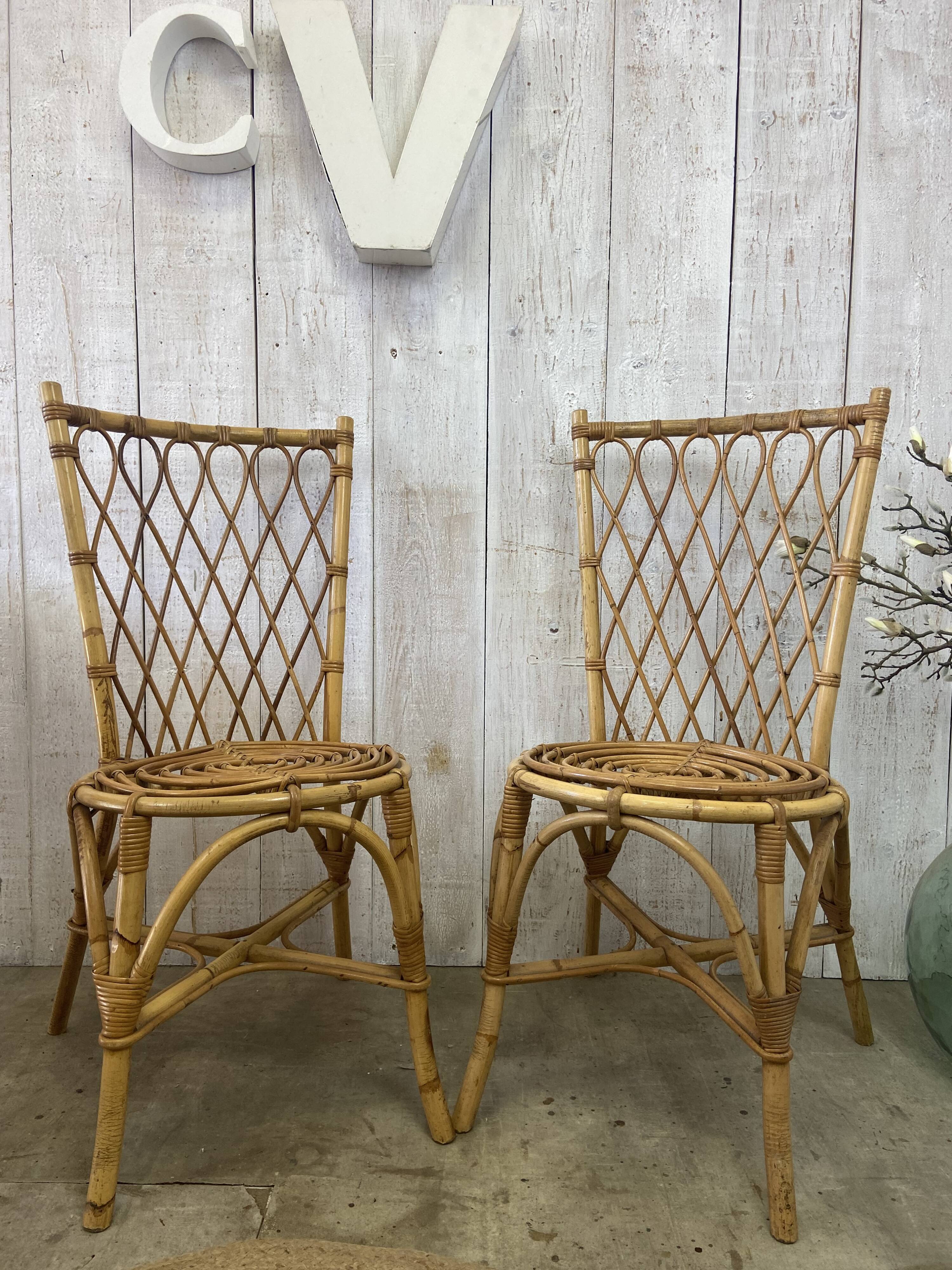 Louis Sognot rattan chairs