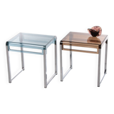 Tables d'appoint vintage en plexiglas Marc Berthier - Set de 2, 1960
