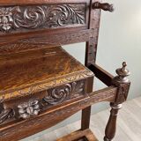 Portemanteau En Chêne Sculpté, Style Néo-gothique, XIXe Siècle