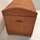 Trunk trunk in canned rattan 50s-60s