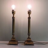 2 pieds de lampe laiton années 1970
