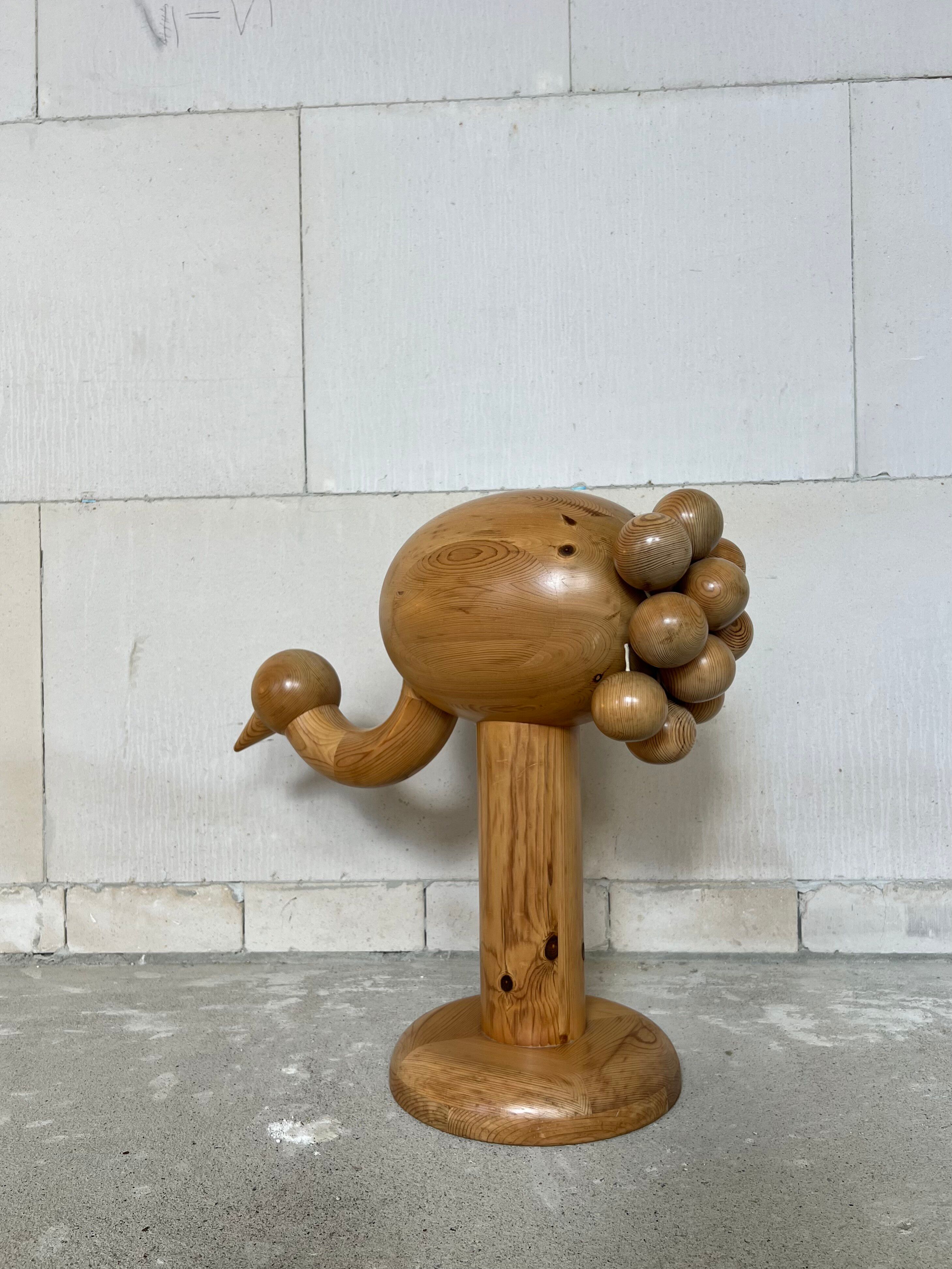 Grande sculpture en bois d'autruche (modèle d'exposition XXL), vers les années 1970, Kaija Aarikka (Finlande)