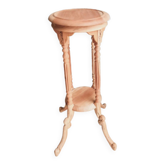 Round solid wood pedestal table