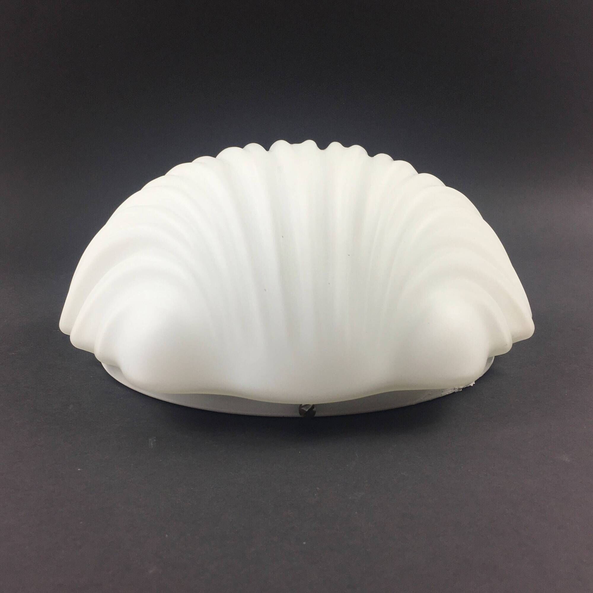 Set of 3 Large Opaline Glass Shell-Shaped Wall Lights from Limburg, 1970s