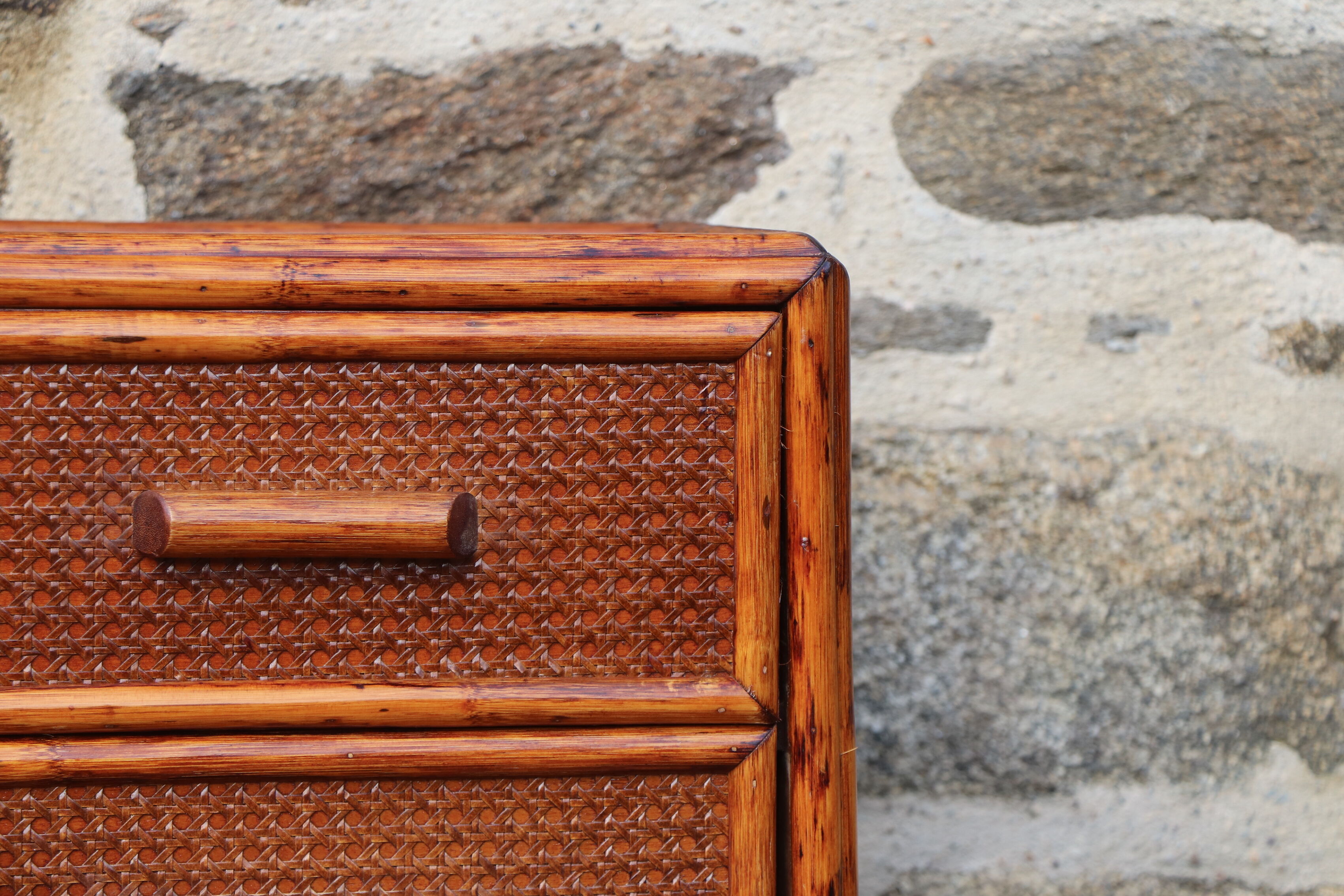 Commodity 4 drawers canning and bamboo - vintage
