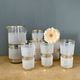 Vintage orangeade service in white granite glass and golden edging