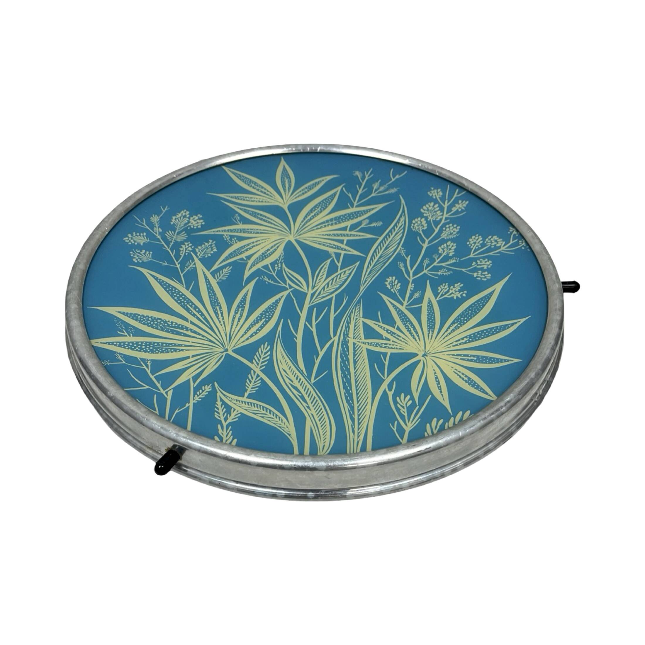 GOSMET Bydgoszcz Rotating Serving Platter – 1970s PRL Era – Vintage Turquoi