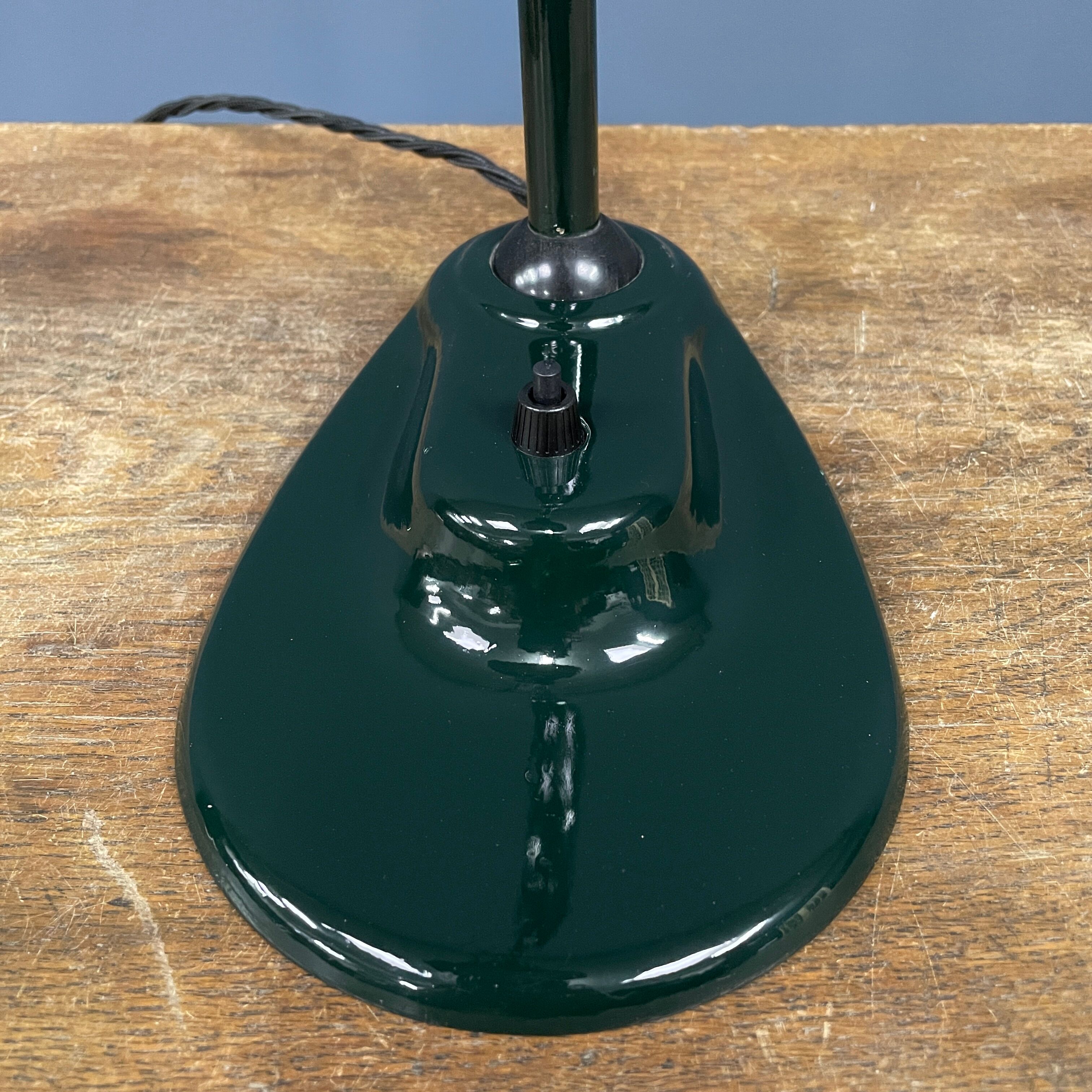 Dark green Bauhaus Kandem desk lamp model 1089