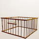 Vintage folding wooden children's playpen, 1950.