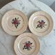 Set of 3 hand-painted dessert plates from Sarreguemines