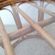 Table tabouret en rotin et verre vintage