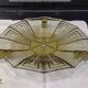 Cup or centerpiece cup, green glass, vintage art deco pattern