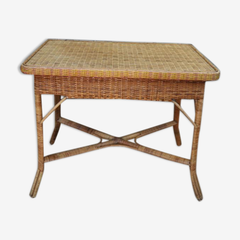 Table de salle à manger en rotin 1960