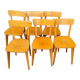 Series of six wooden bistro chairs