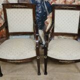 Pair of Empire period armchairs in mahogany, dating from the early 19th century.