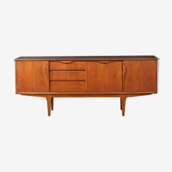 Retro teak 1960s Jentique mid century sideboard with folded handles