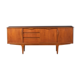 Retro teak 1960s Jentique mid century sideboard with folded handles