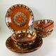4 bowls + 2 saucers glazed terracotta Bulgarian Monastery of Troyan