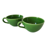 Vintage glazed ceramic cup duo