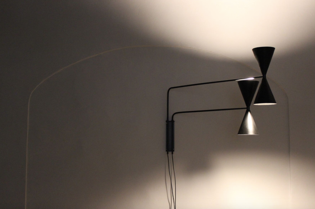 Wall lamp "bat light" with 2 arms designed by Juanma Lizana