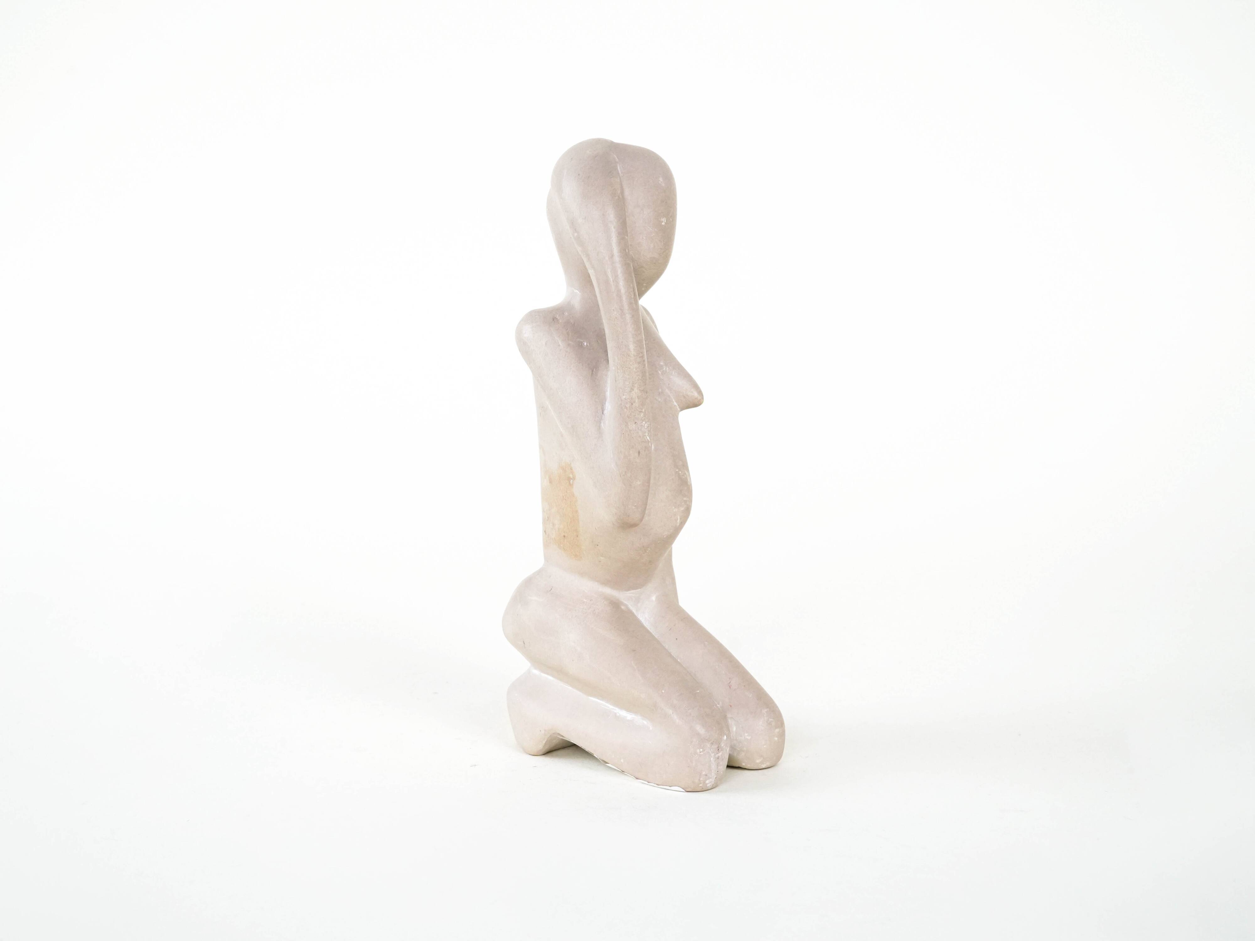 Stone sculpture of a female figure, modernist form, 1980s, produced in Denm