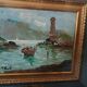 Oil painting Giovanni Bertè 60s/70s river landscape