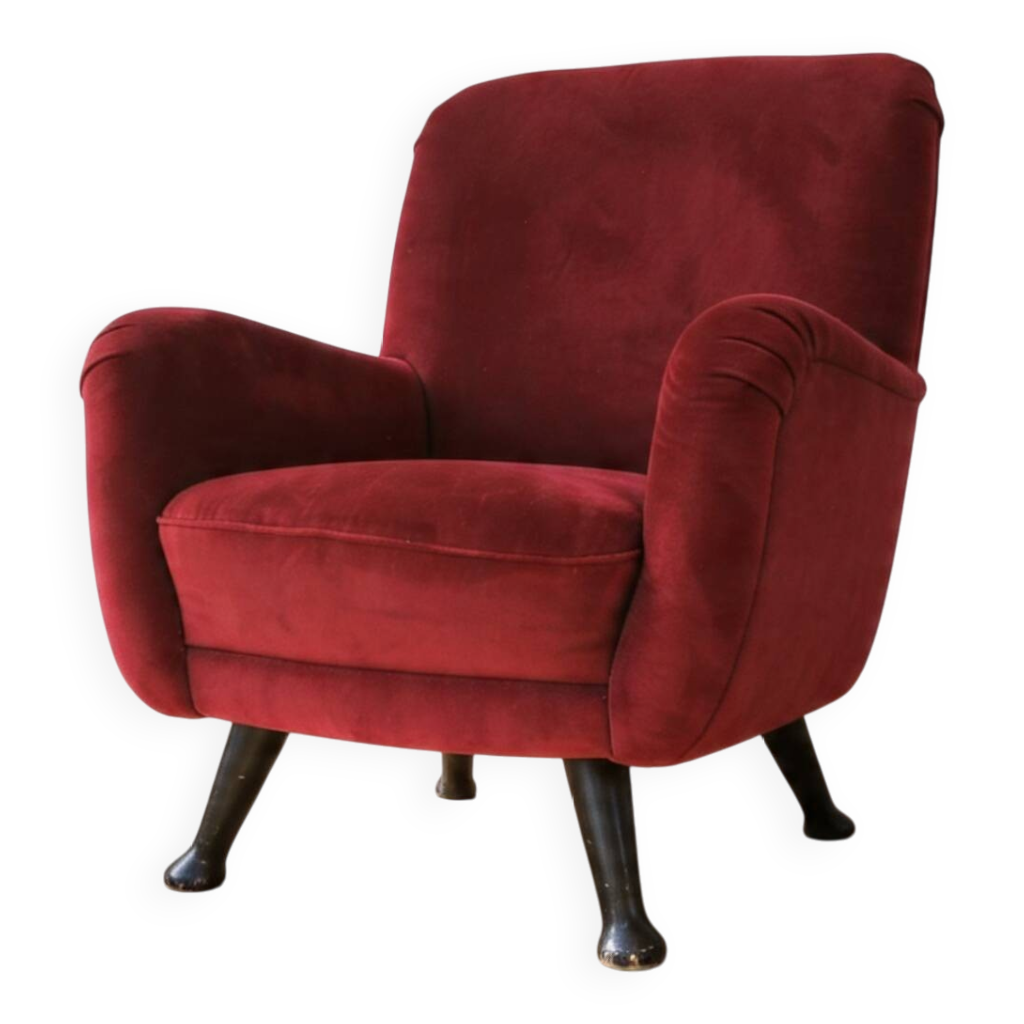 Velvet designer armchair
