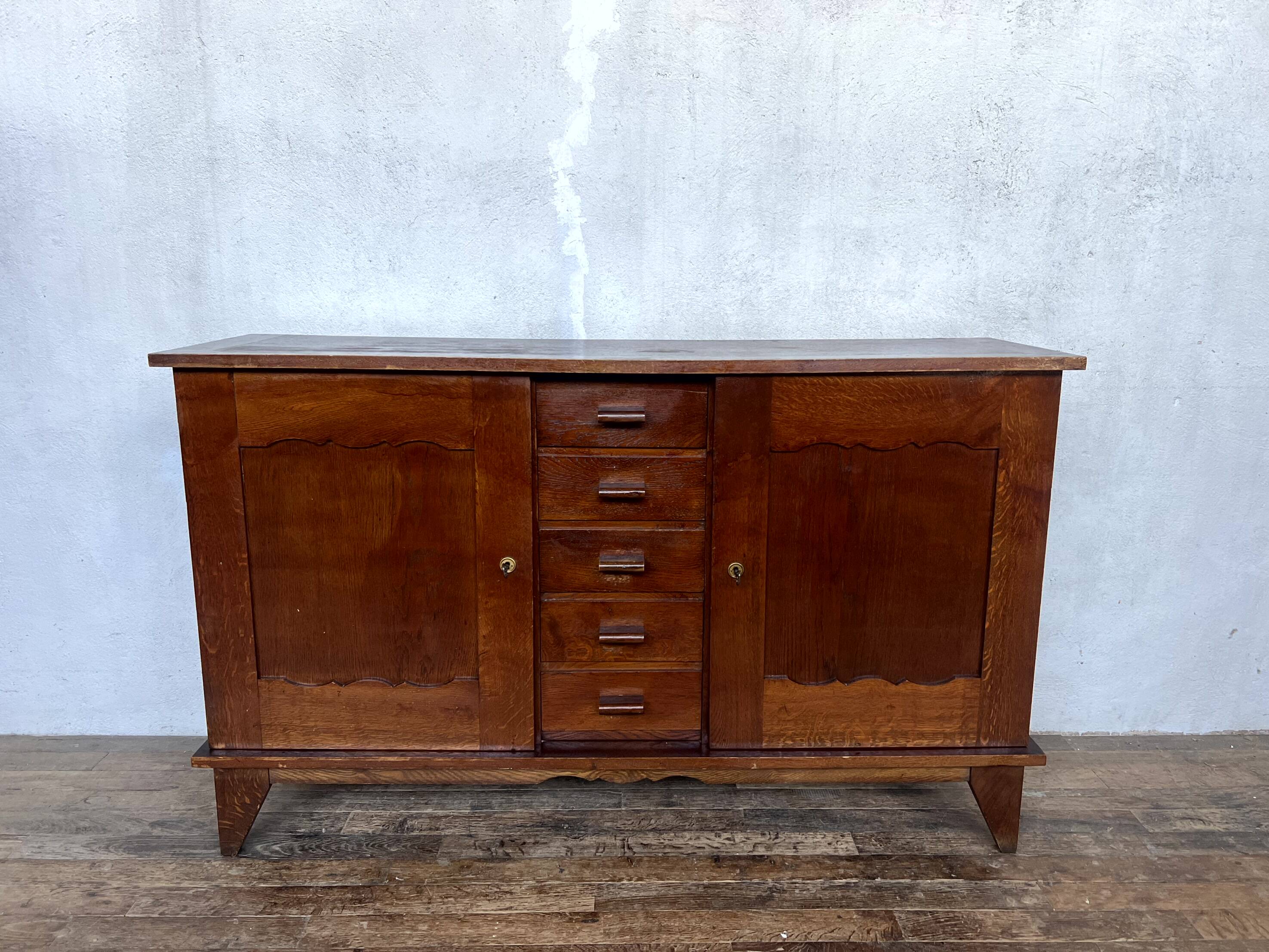 René Gabriel oak sideboard 1950 vintage design