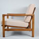 Scandinavian armchair Bączyk, polish icon, restored, powder pink, teak