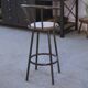 Industrial stool with oak seat, 1960s