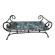 Polished Black and White Emperador marble coffee table, wrought iron base in Morocco