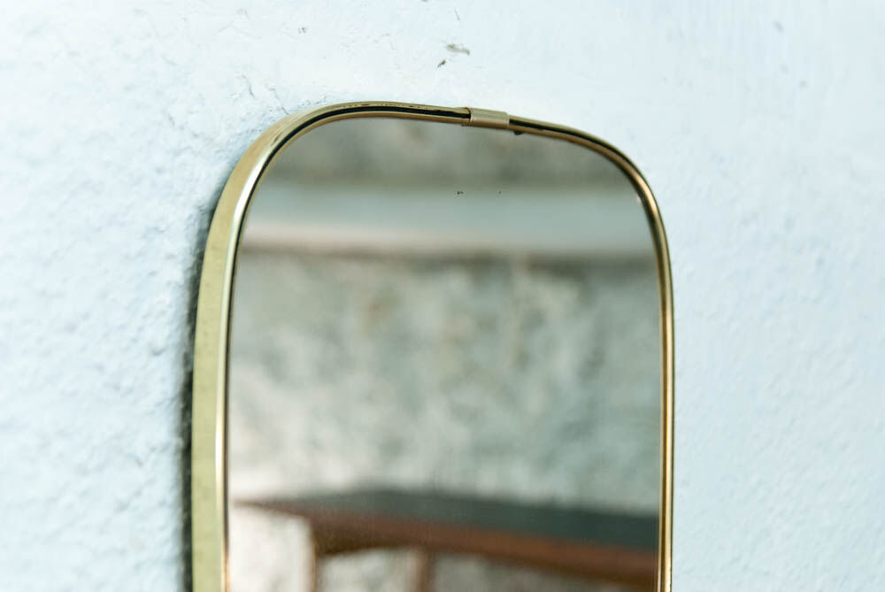 Large mirror gold brass 34x78cm