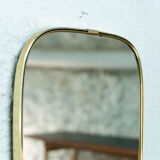 Large mirror gold brass 34x78cm
