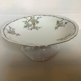 Ancien plat coupe pied douche gypsophile, fleurs blanches
