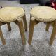 Paire de tabourets scandinave en jonc 70’s