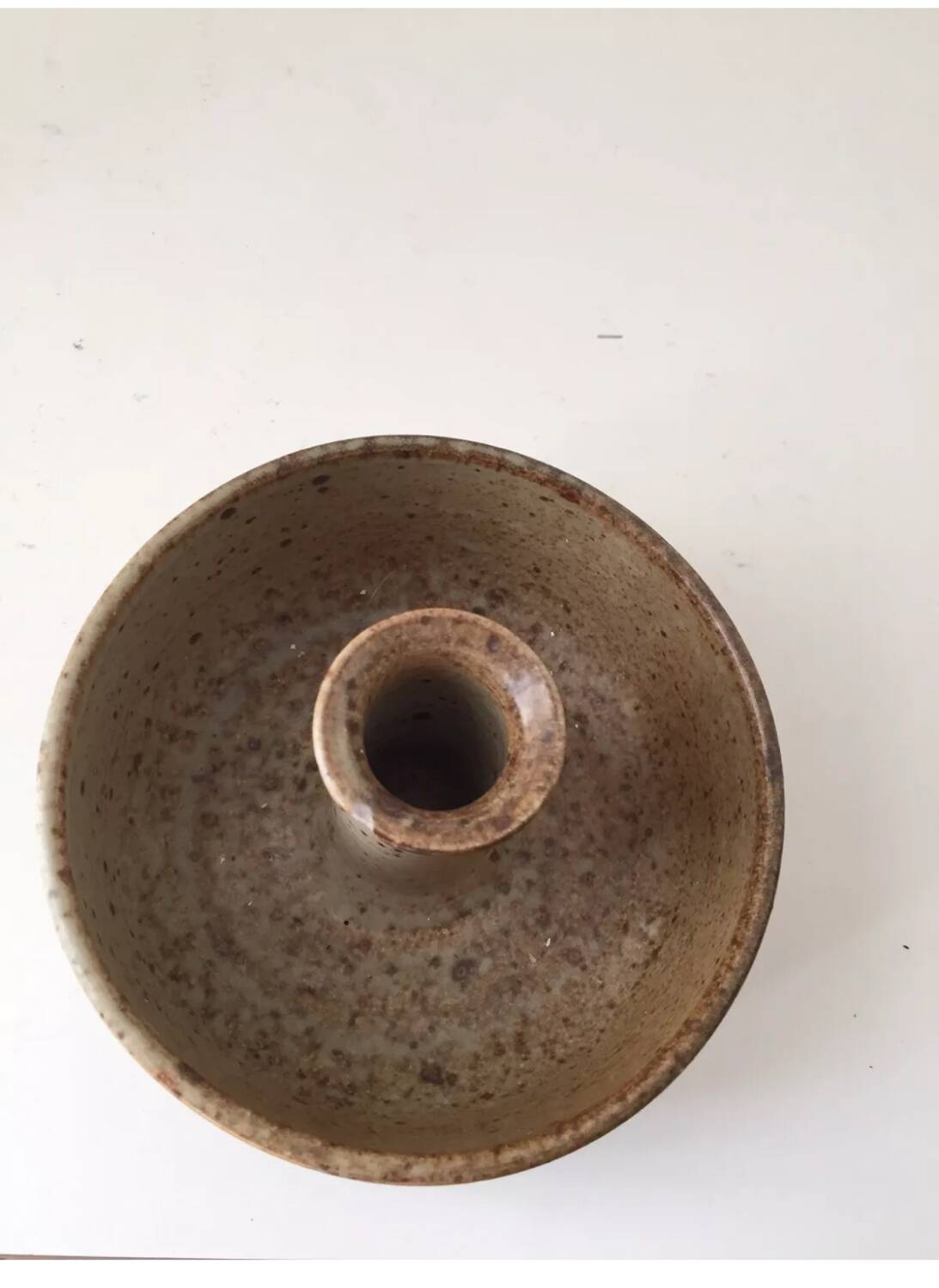 Vintage stoneware candlestick