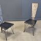 Hand crafted steel and stone dining set, 1970s
