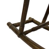 Midcentury bamboo rattan rocking horse 60's design children