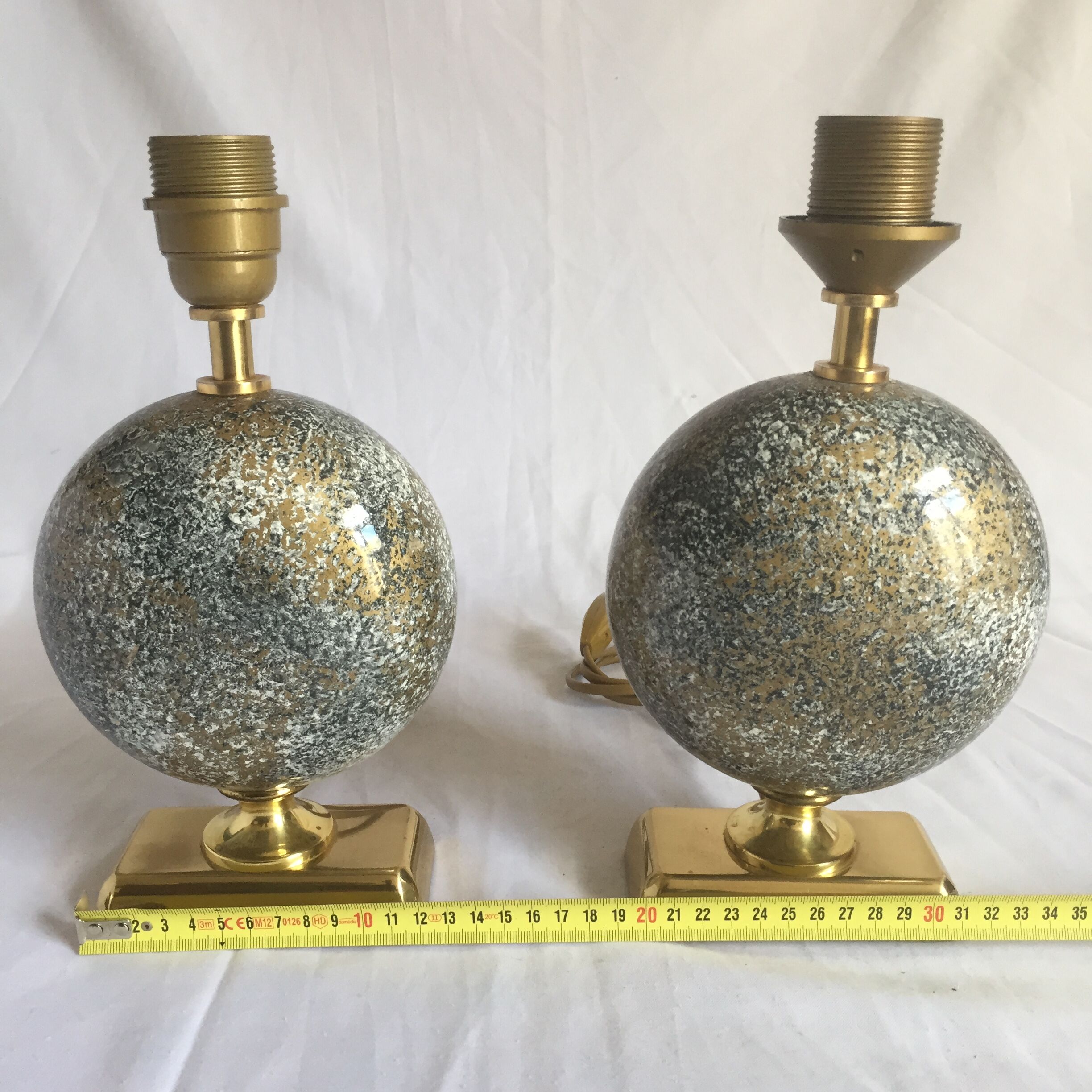 Pair of French 70s lamps Philippe Barbier style