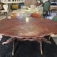 Oval table with marquetry top