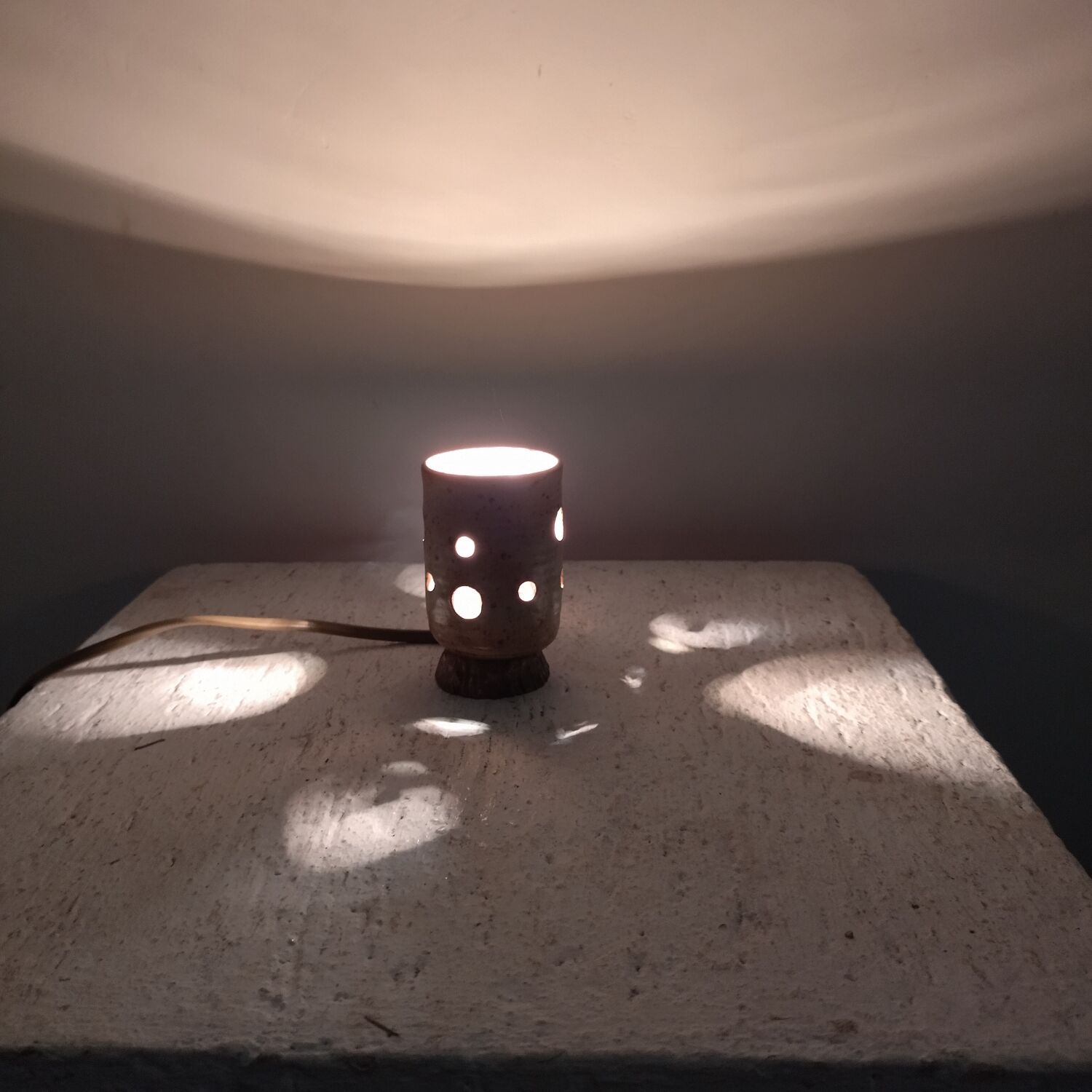 Night light 50s stoneware and bronze