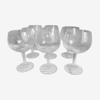 Set of 8 large crystal wine glasses