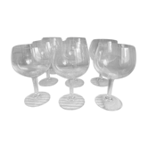 Set of 8 large crystal wine glasses