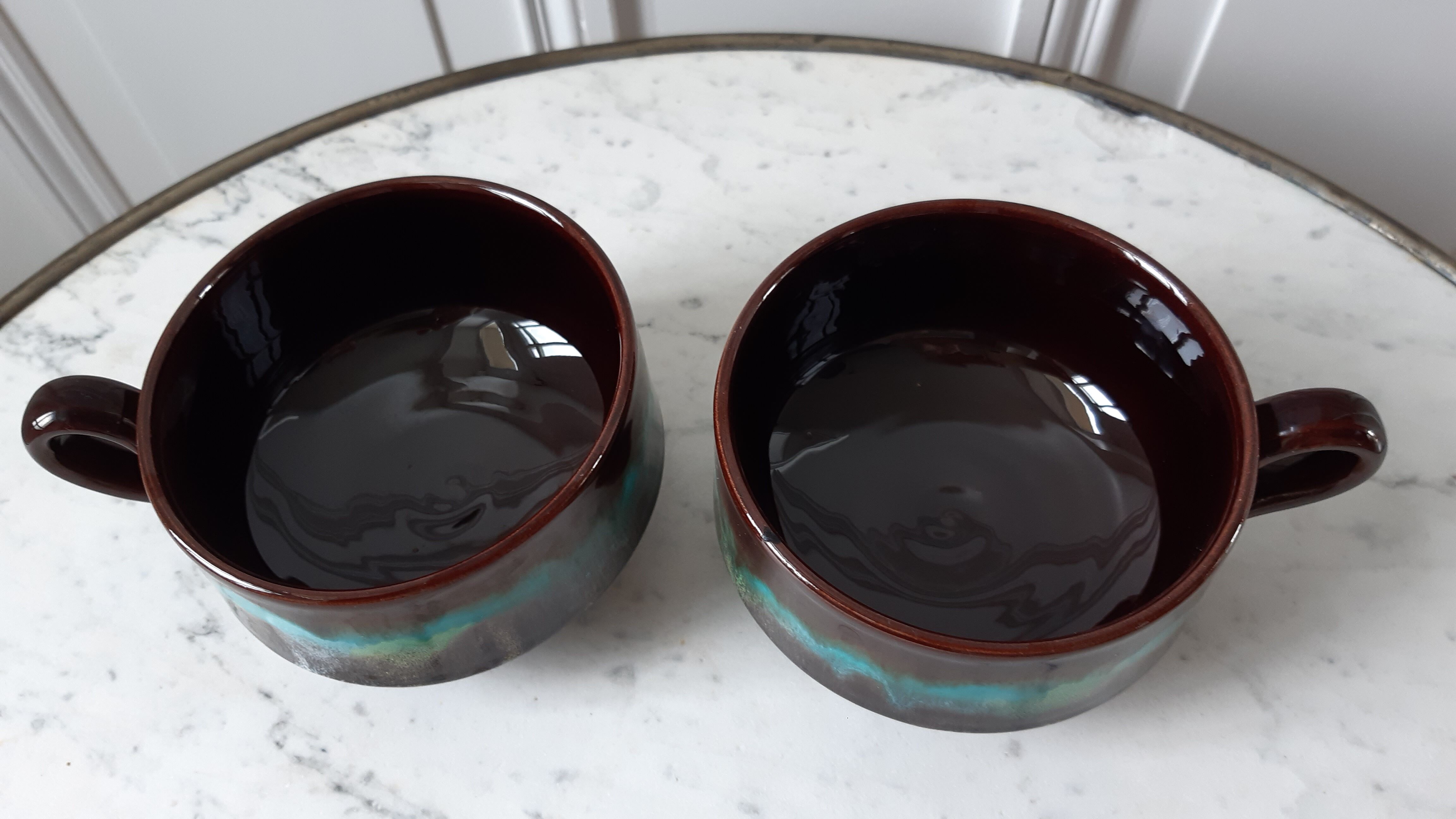 Duo of ceramic lunches Vallauris 70s