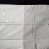 White cotton sheet with embroidery and openwork 2.25 x 3.05 m