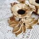 Low brass flower candle holder