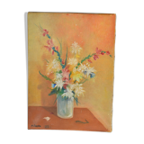 Oil on canvas bouquet of flowers