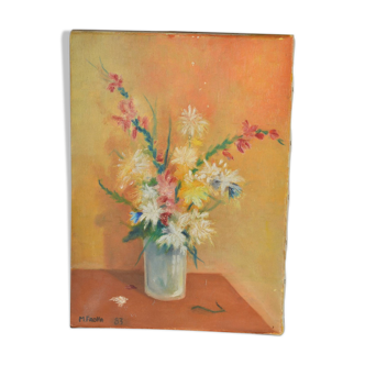 Huile sur toile bouquet de fleurs