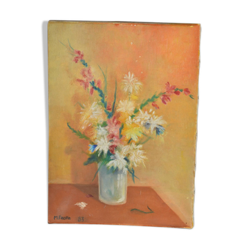 Huile sur toile bouquet de fleurs