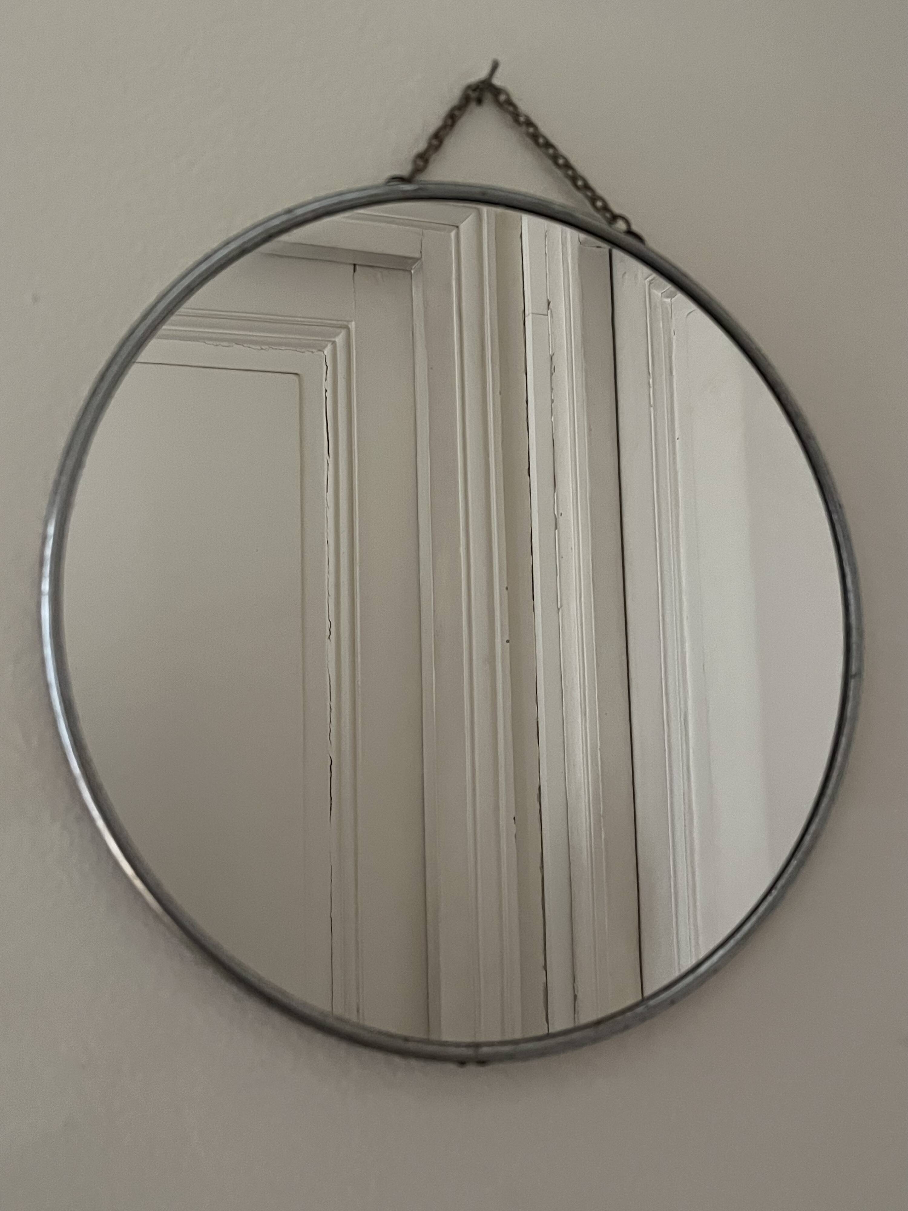 Round barber mirror